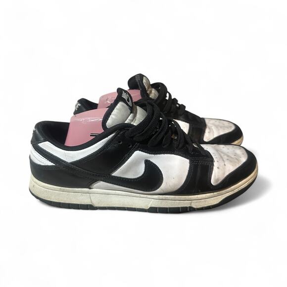 Nike Dunk Low Retro Panda Black White Lace Up Sneakers DD1391 Men's Size 10.5 - Picture 2 of 8